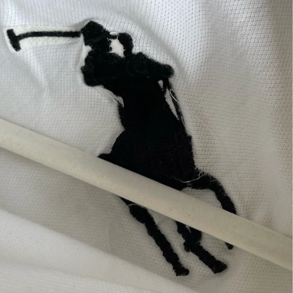 Polo Ralph Lauren Custom Slim Fit Big Pony Mesh Polo Shirt|White/Black, L - Picture 11 of 13